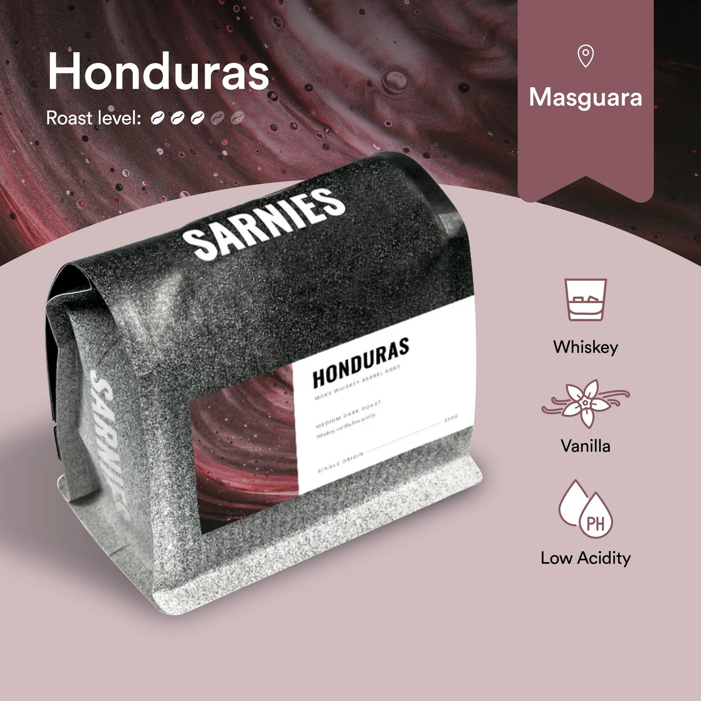 Honduras Moke Whiskey Aged Coffee Bean (Single Origin) 250g